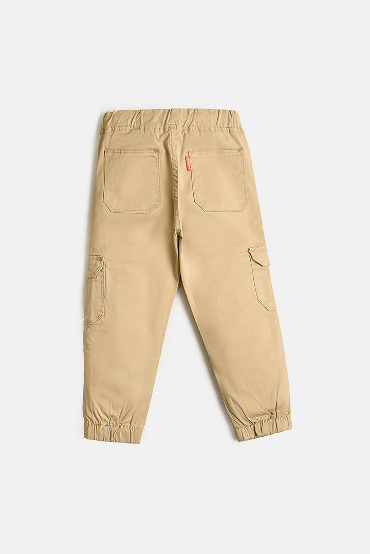 Light Khaki Cargo Cotton Pants (PW352)