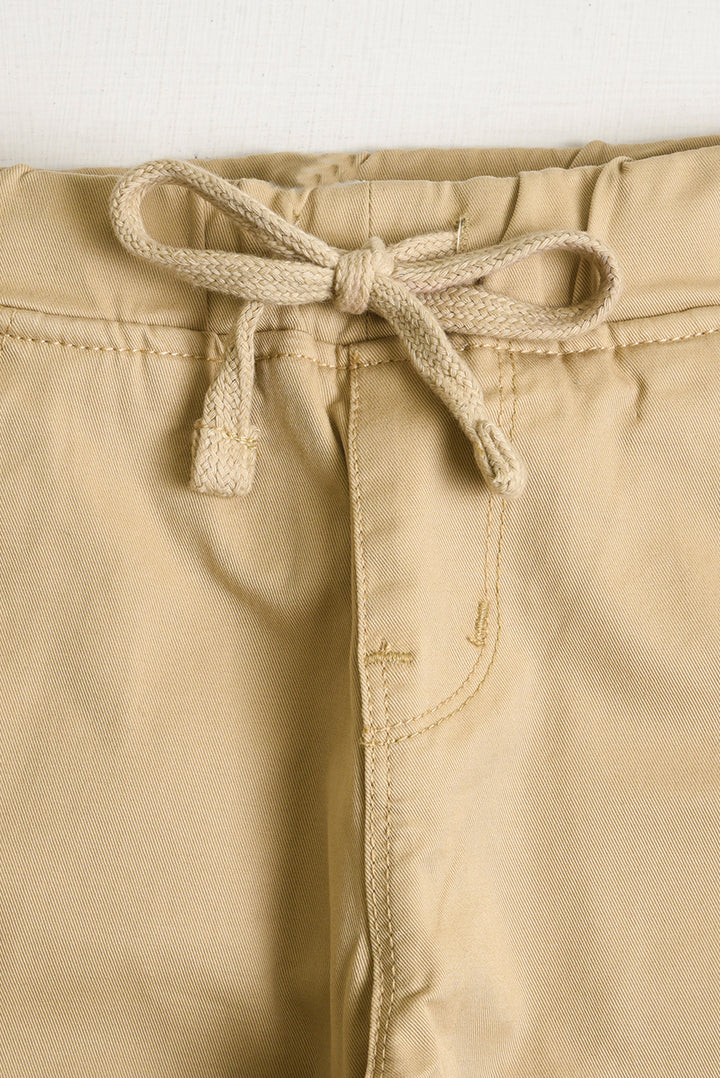 Light Khaki Cargo Cotton Pants (PW352)