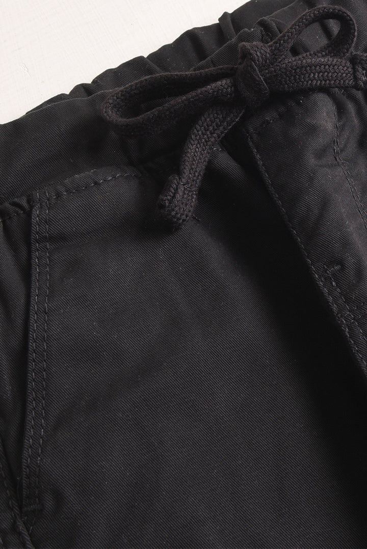 Jet Black Cargo Cotton Pants (PW455)