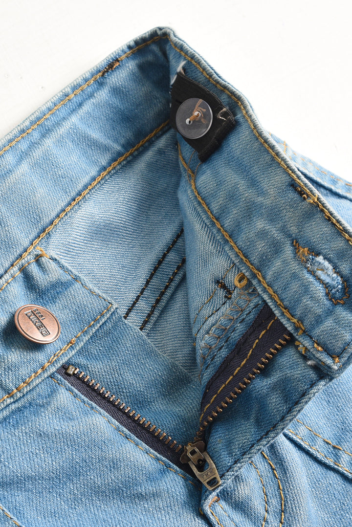 7 Pockets Light Blue Cargo Jeans (PW301)