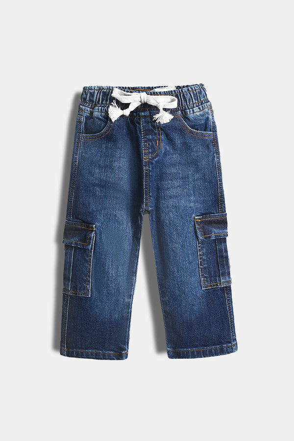Dark Blue Denim Cargo Jeans (PW306)
