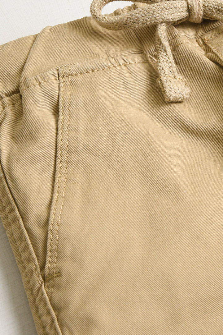 Light Khaki Cargo Cotton Pants (PW352)