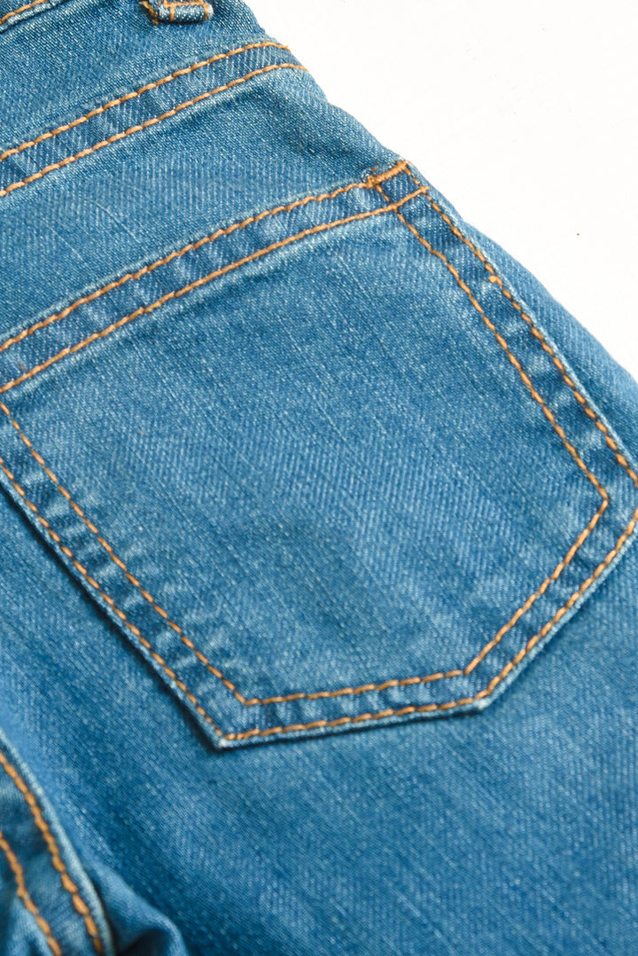 7 Pockets Mid Blue Wash Cargo Jeans (PW380)