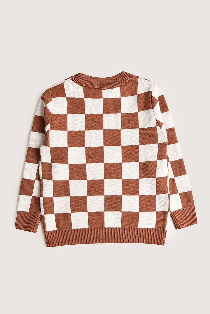 Imported Brown & White Bear Graphic Sweater