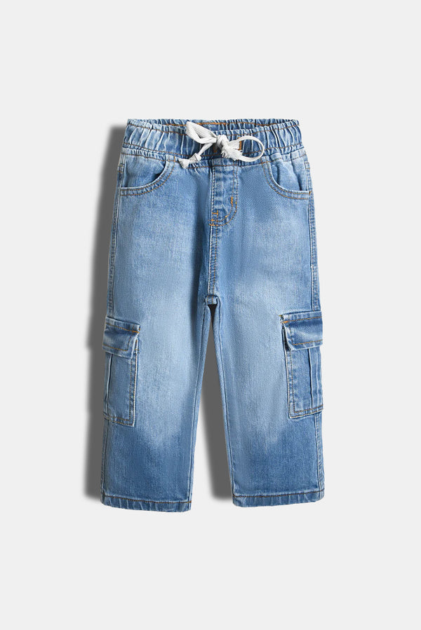 Light Blue Denim Cargo Jeans (PW305)