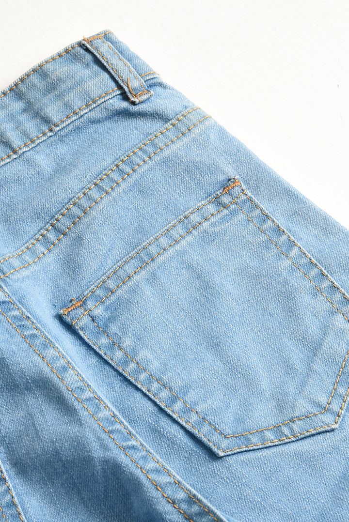 7 Pockets Light Blue Cargo Jeans (PW301)