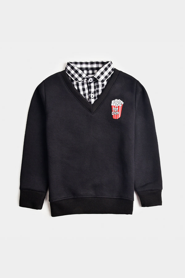 Black Popcorn Patch Kids' Sweatshirt