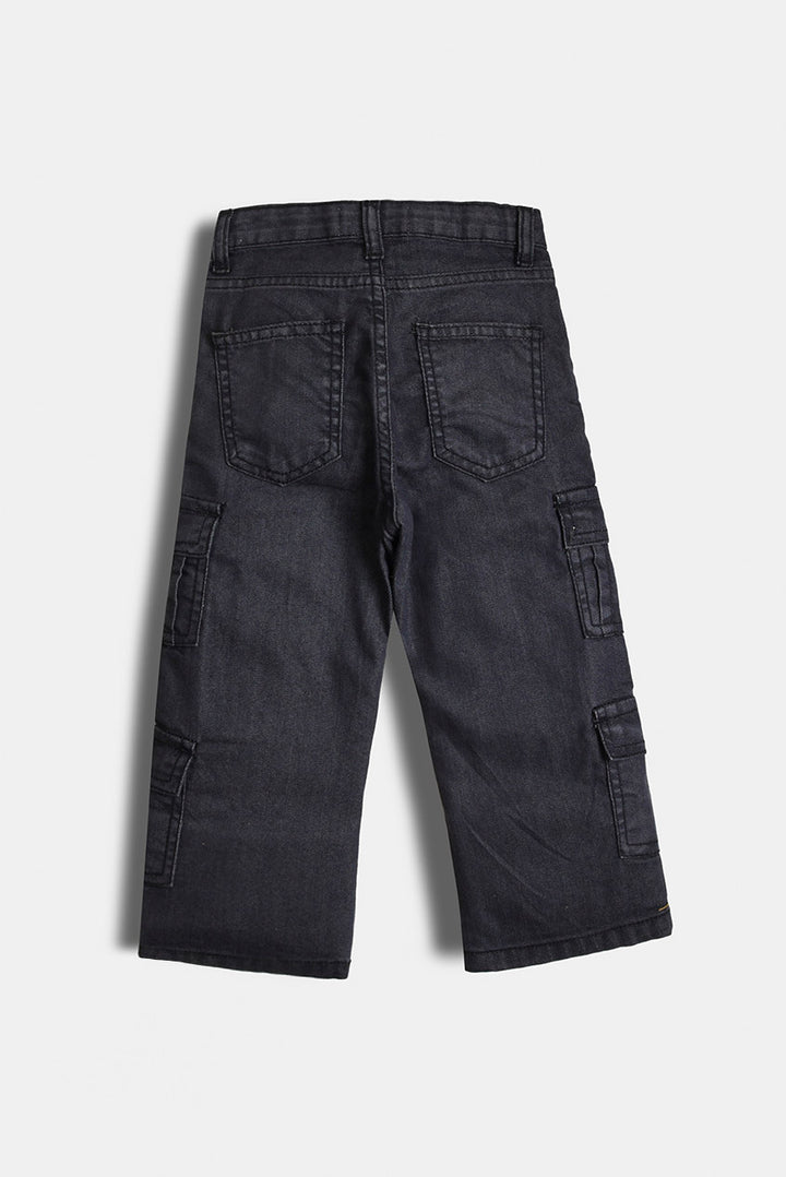 8 Pockets Charcoal Cargo Jeans (PW363)