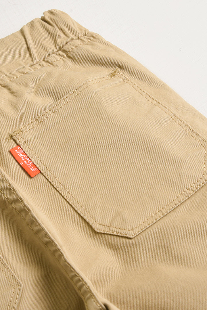 Light Khaki Cargo Cotton Pants (PW352)