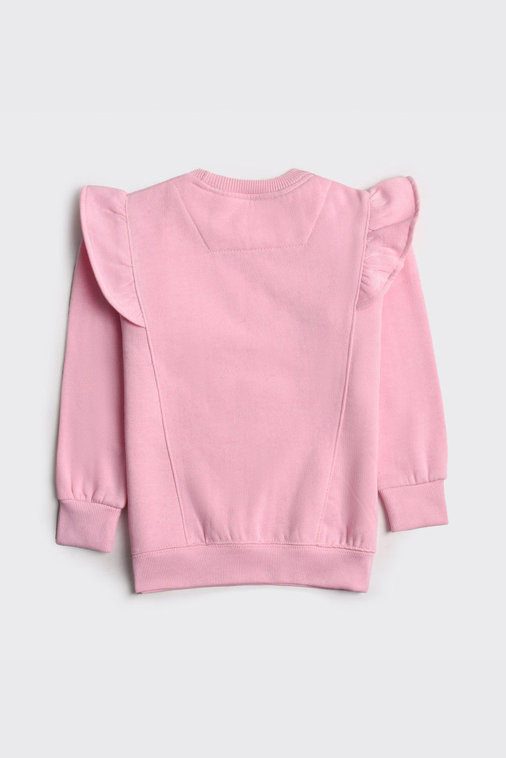 'Lovely' Embroidered Ruffle Sweatshirt