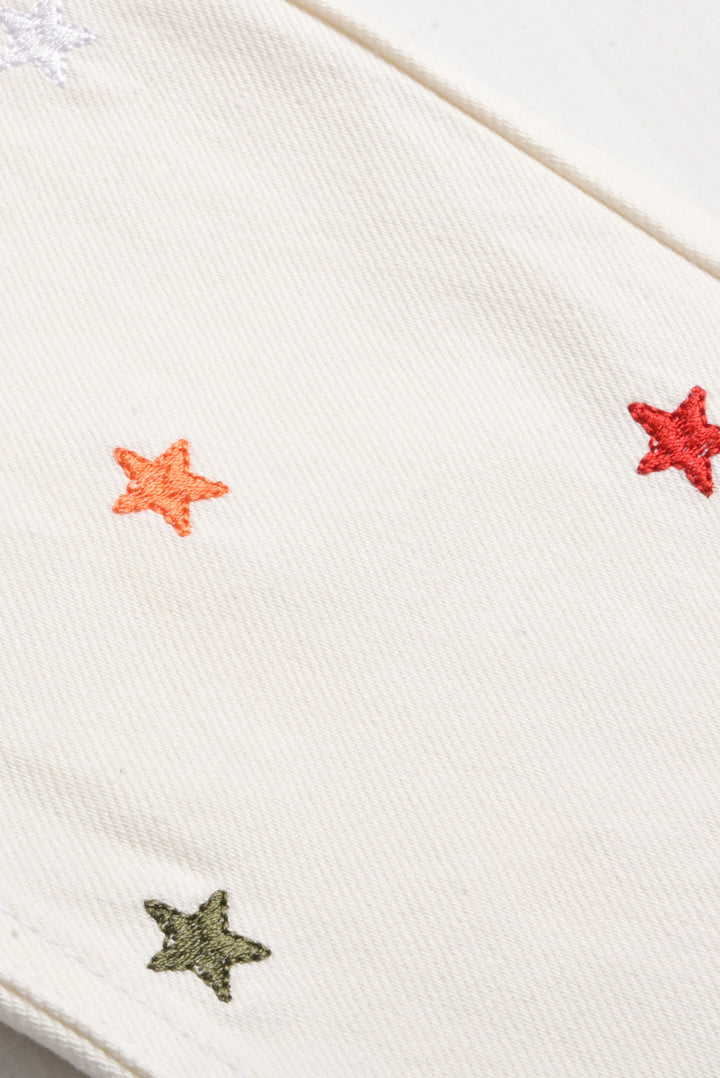 Colorful Stars Embroidered Flared Jeans