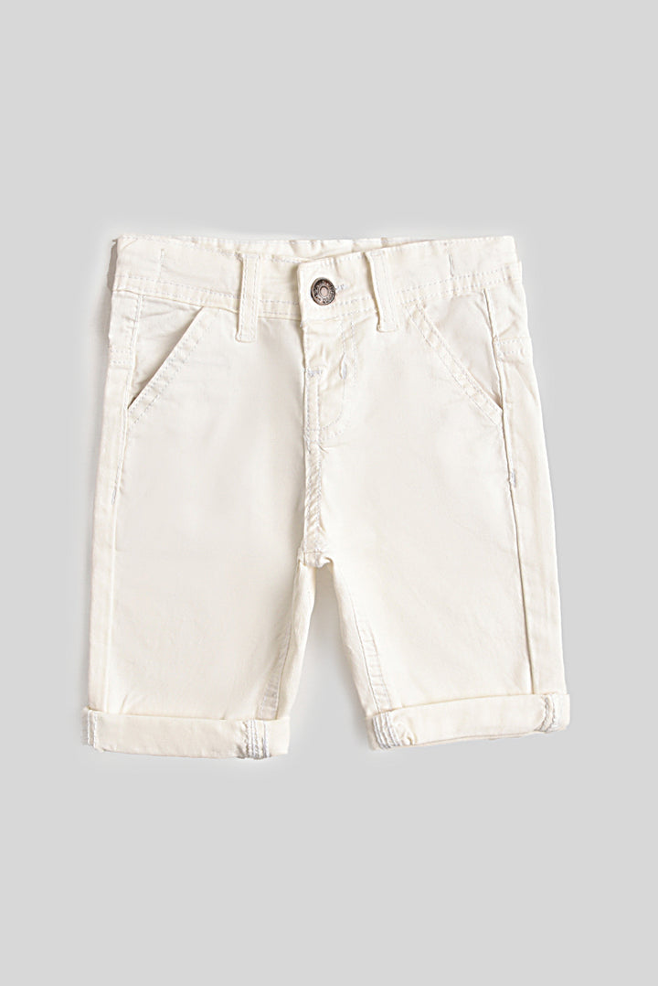 Stretchable White Denim Shorts (pw-73)