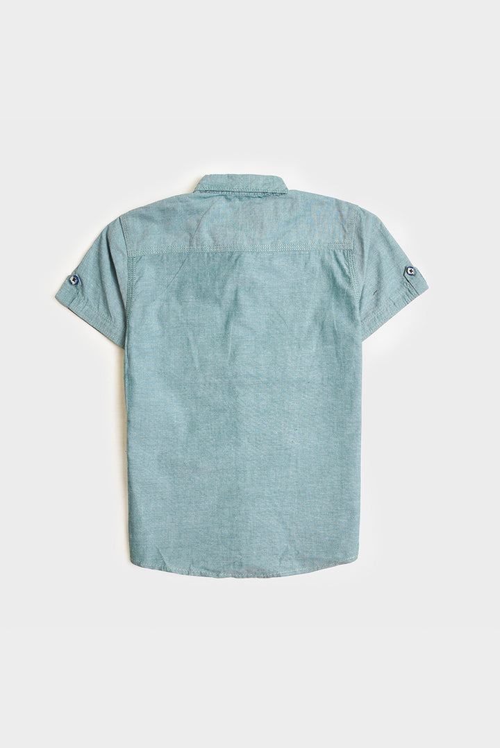 Boys Dusty Green Cotton Shirt (PW271)