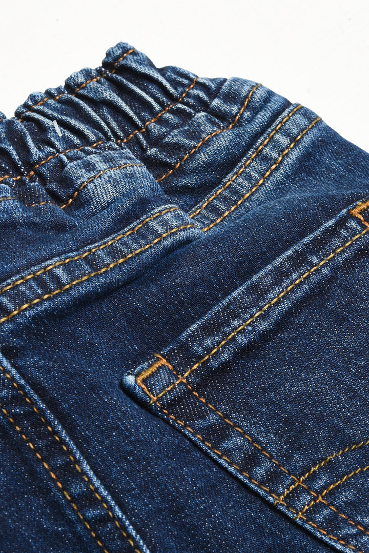Dark Blue Denim Cargo Jeans (PW306) – Pebbles