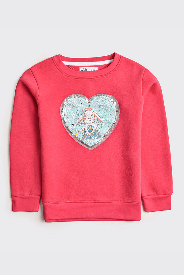 Sequin Bunny Heart Sweatshirt