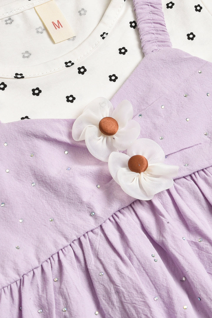 Imported Lilac Pinafore Baby Dress (PW154)
