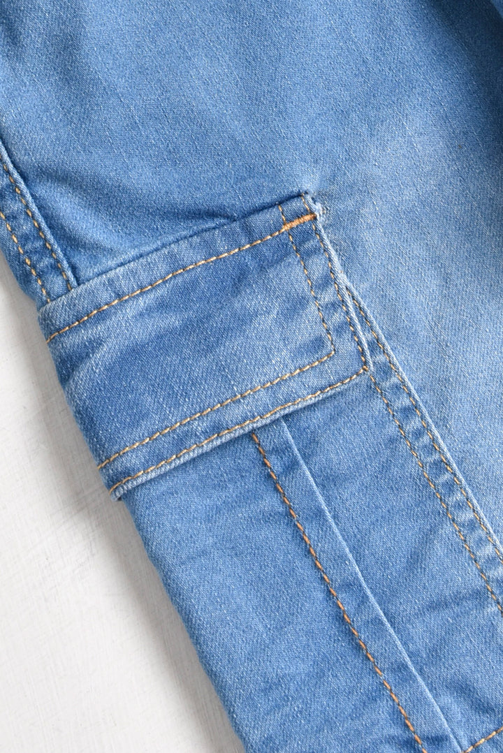 8 Pockets Wide Leg Cargo Jeans (PW147)
