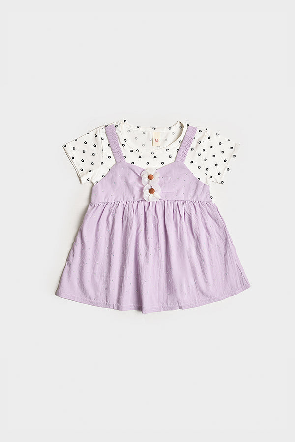 Imported Lilac Pinafore Baby Dress (PW154)