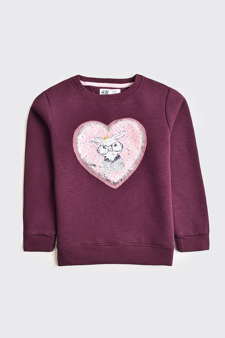 Sequin Bunny Heart Sweatshirt