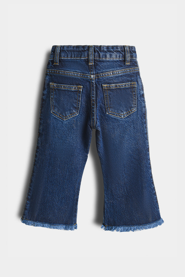Girls Two-Tone Wide Leg Denim Pants (PW356)