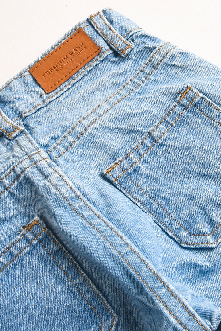 Sunbeam Bloom Wide-Leg Denim Pants (PW474)