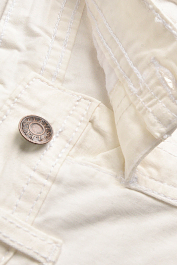 Stretchable White Denim Shorts (pw-73)