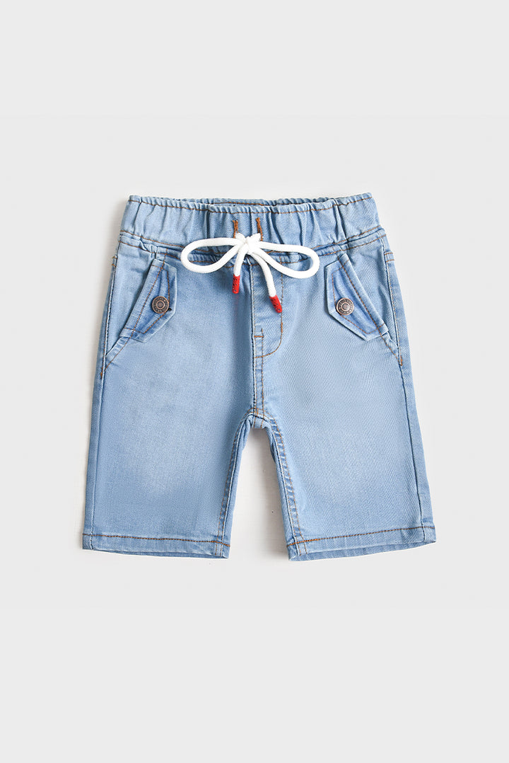 Elastic Waist Light Denim Shorts (PW237)