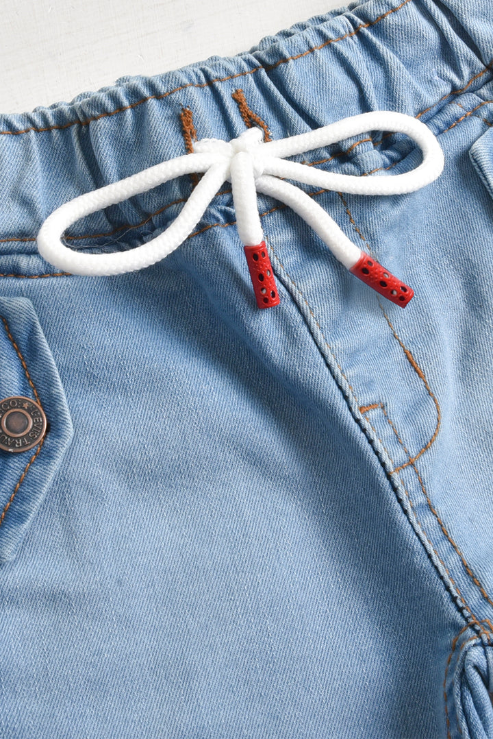 Elastic Waist Light Denim Shorts (PW237)