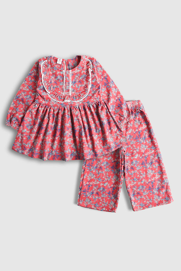 Petal Glow Corduroy Peplum Co-Ord (PW451)