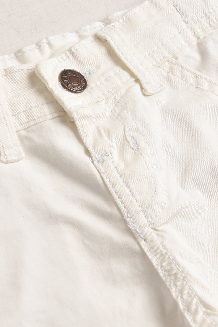 Stretchable White Denim Shorts (pw-73)