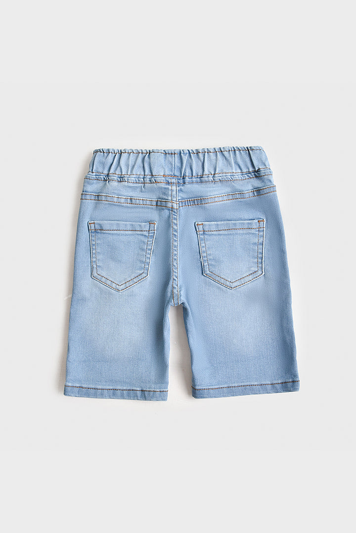 Elastic Waist Light Denim Shorts (PW237)