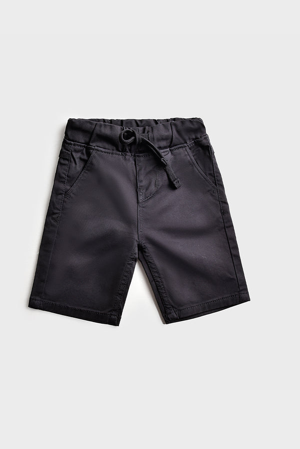 Jet Black Cotton Shorts (PW-139)