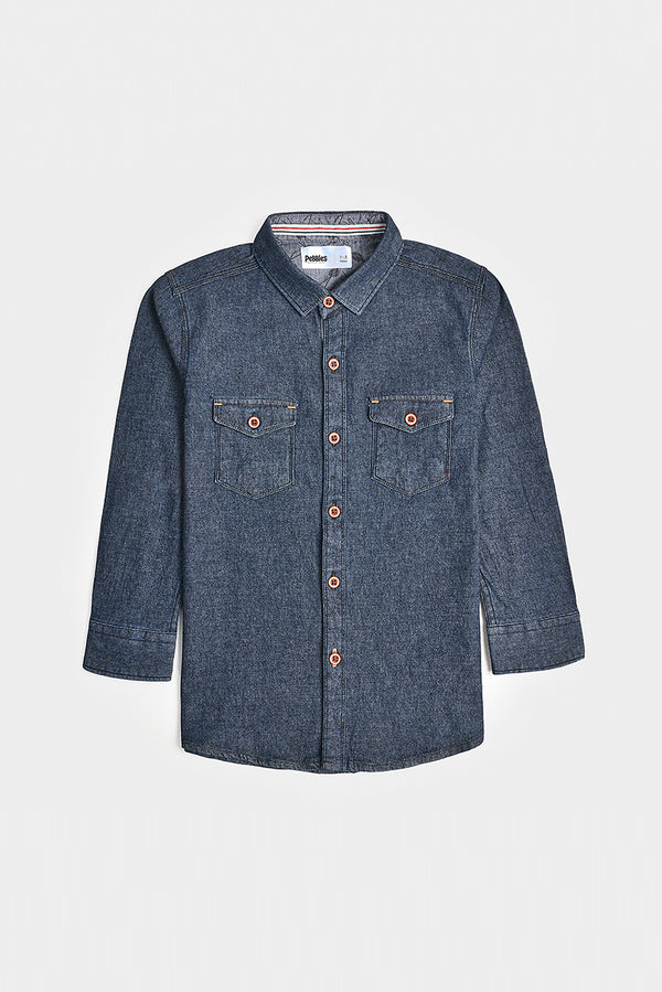 Grey Denim Casual Shirt