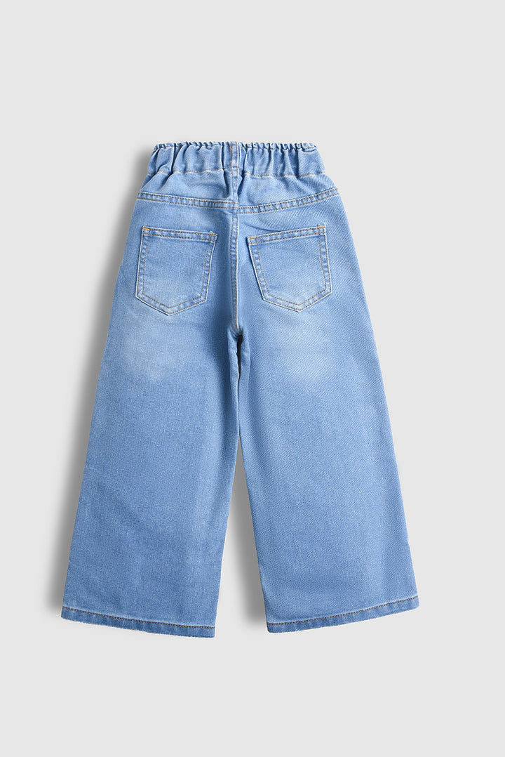 Embroidered Heart Pop Denim Pants (PW587)