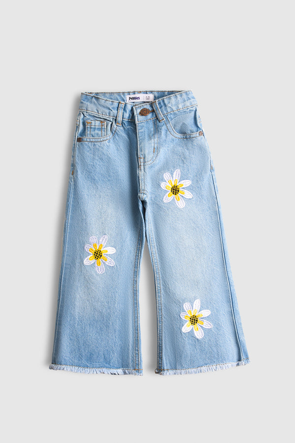 Sunbeam Bloom Wide-Leg Denim Pants (PW474)