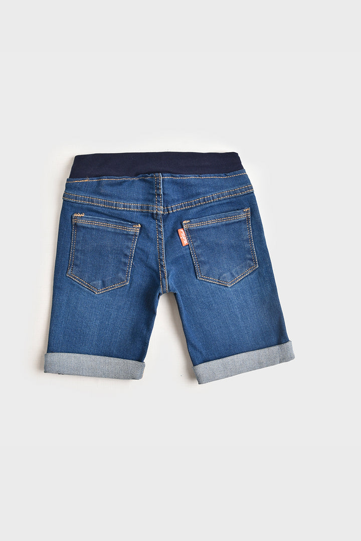Marvel Embroidered blue Denim Shorts (PW65) – Pebbles