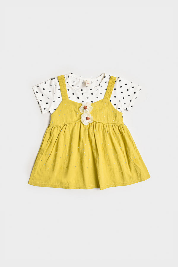 Imported Mustard Pinafore Baby Dress (PW158)
