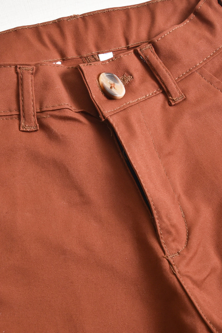 Chocolate Brown Cotton Shorts (PW227)