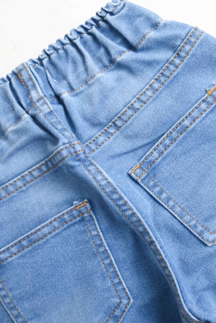 Embroidered Heart Pop Denim Pants (PW587)