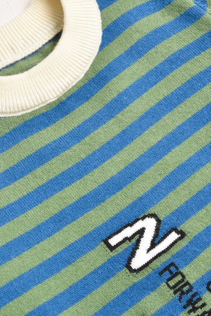 Imported Boys' Striped Sweater with Pocket Design