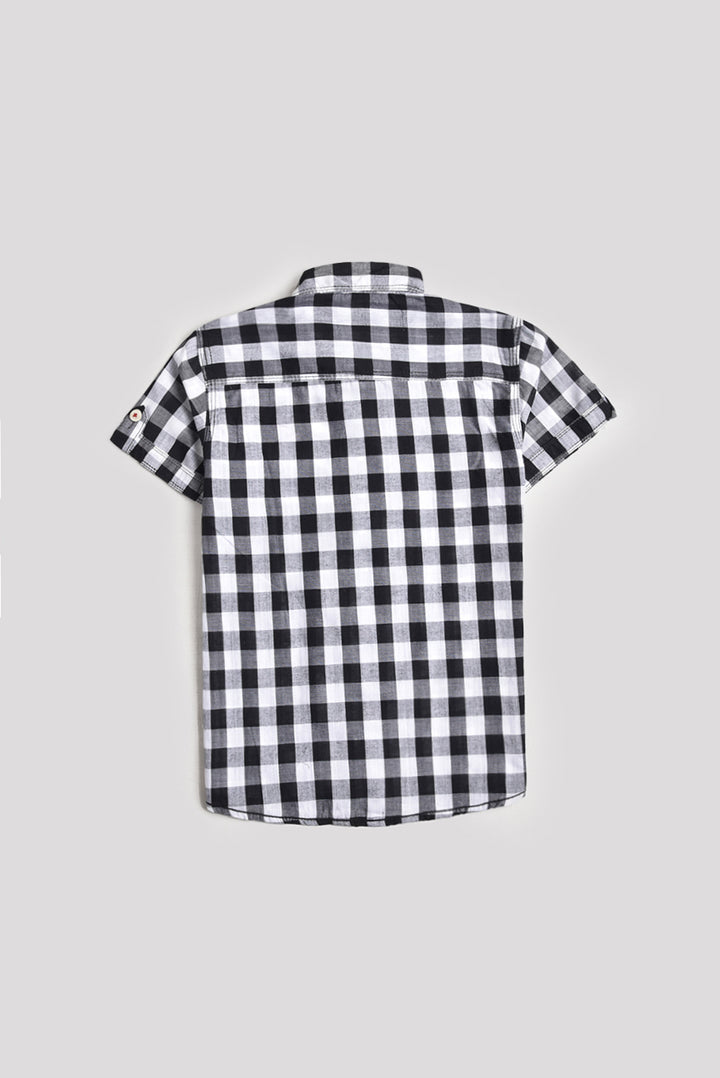 Black & White Cotton Check Shirt (PW172)