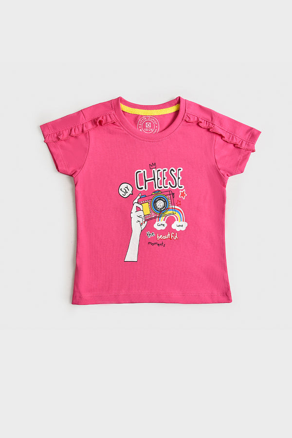 Pink Say Cheese Girl's T-shirt (PW233)
