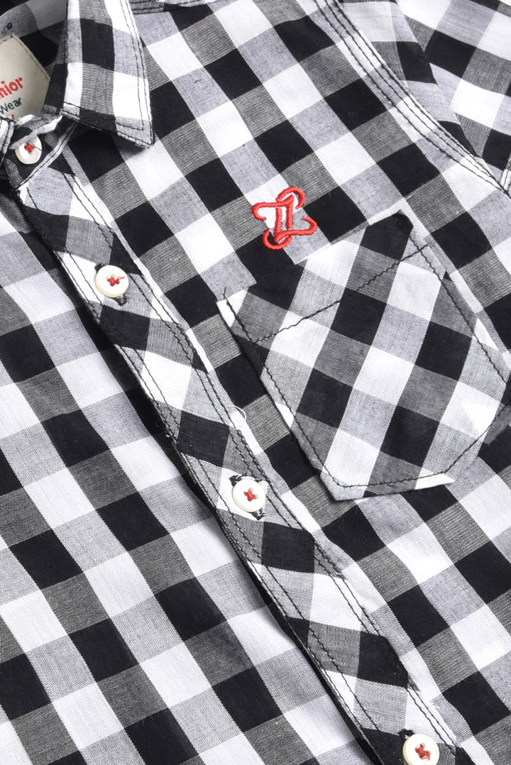 Black & White Cotton Check Shirt (PW172)
