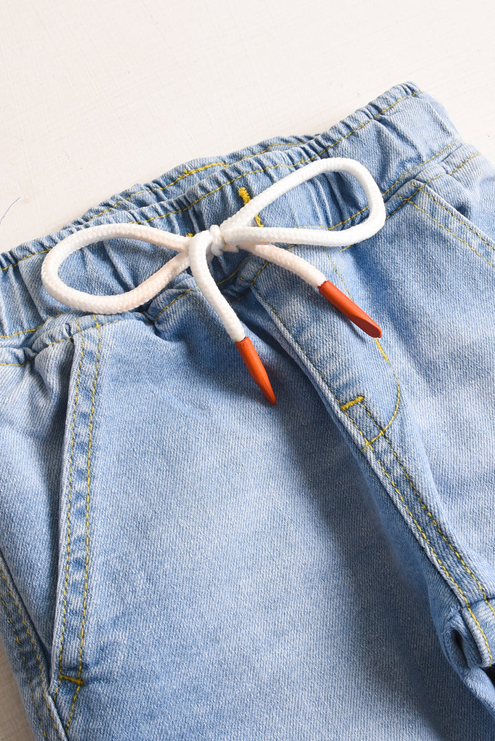 6 Pockets Classic blue Cargo Jeans (PW432)