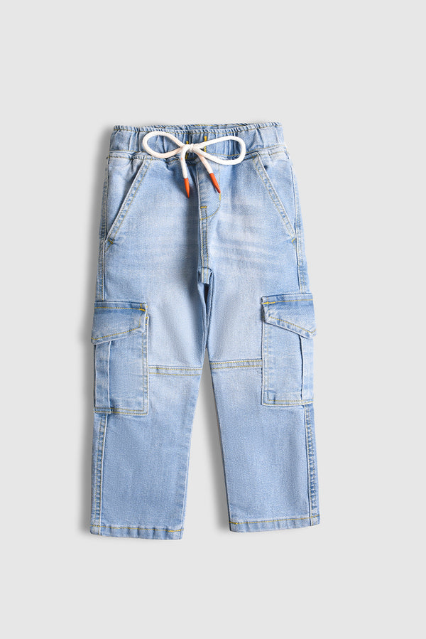 6 Pockets Classic blue Cargo Jeans (PW432)