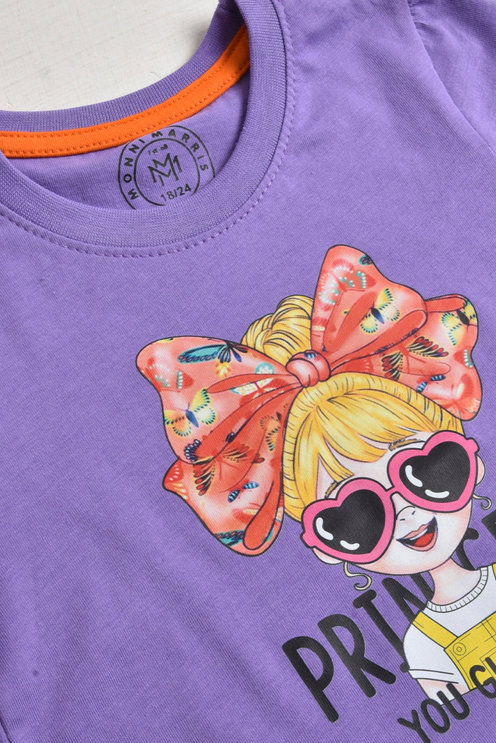 Purple Hem Princess Girl's T-Shirt (PW231)