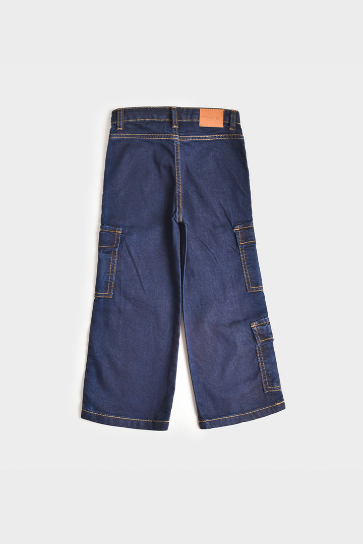 Dark Denim Cargo Jeans Five Pockets (PW101)
