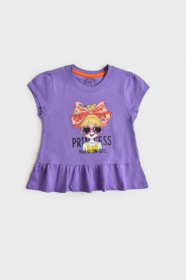 Purple Hem Princess Girl's T-Shirt (PW231)