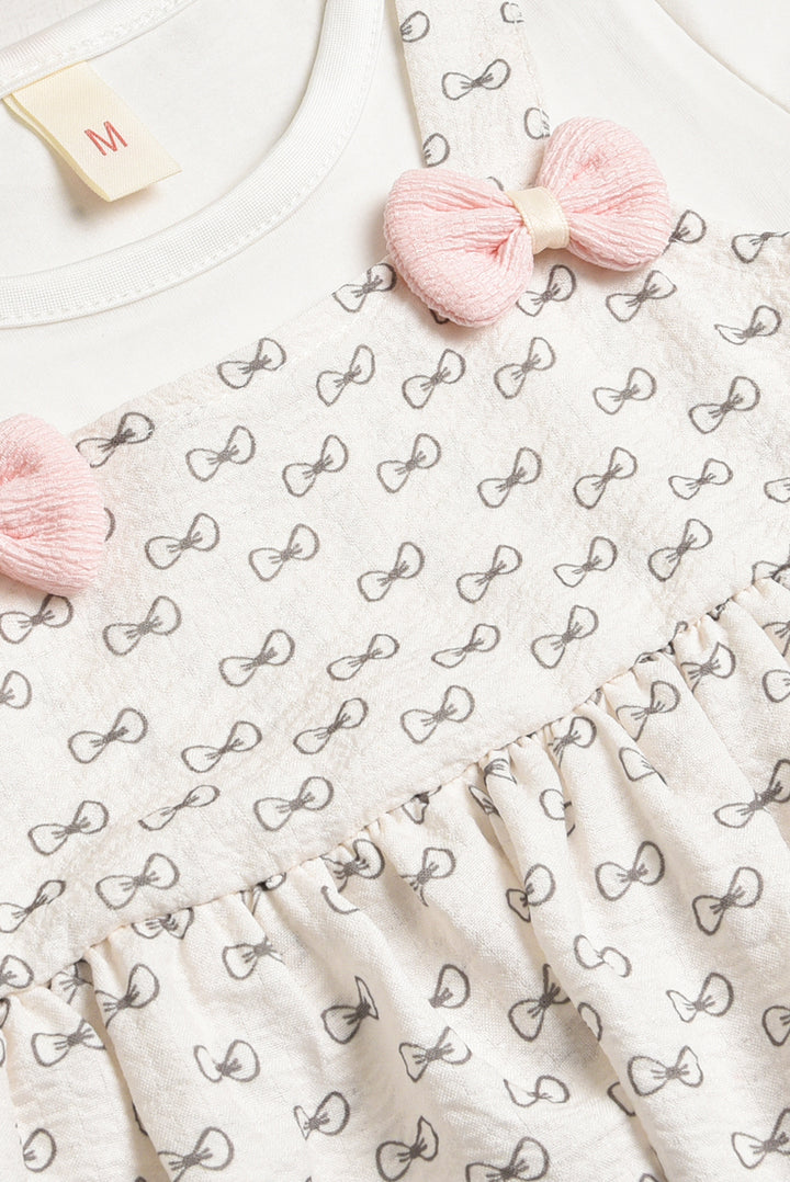 Imported Cream Pinafore Baby Dress (PW177)
