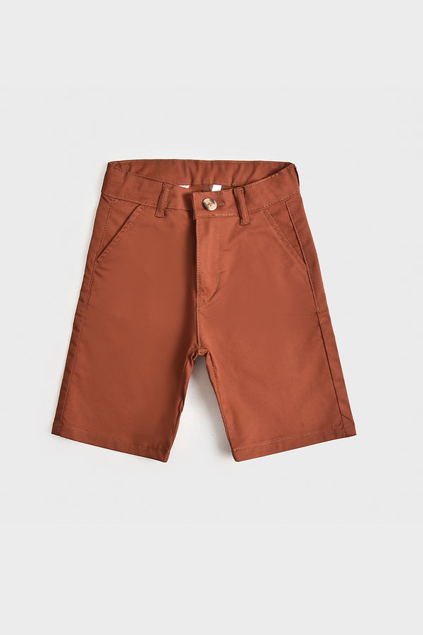 Chocolate Brown Cotton Shorts (PW227)